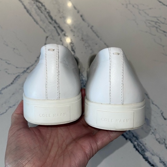 Cole Haan GrandPro GRAND.OS Spectator Laser Cut White Leather Sneakers Sz 11B - Picture 4 of 12